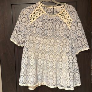 Anthropologie HD in Paris lace blouse size 12